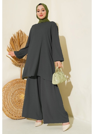 Kadın Tunik Pantolon Alt Üst Takım 6663 - Antrasit Antrasit