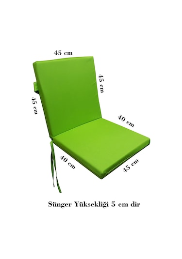 Mirzade 4 Adet Elit Su Geçirmez Yüksek Arkalı Minder-fıstık Yeşil