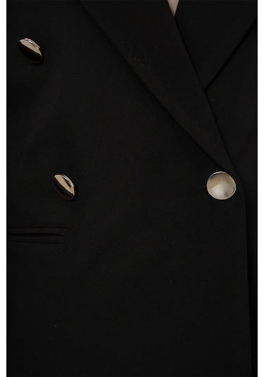 Bigdart Kadın Kruvaze Yaka Blazer Ceket 0722 - Siyah