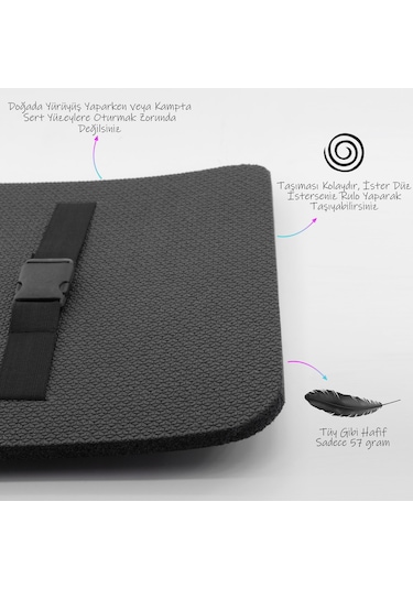 Oturma Matı Kampçı Yürüyüş Dağcılık Zemin Matı Bivak Minderi Kamp Minderi Siyah