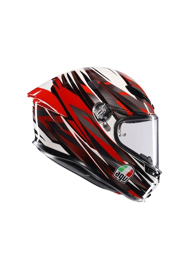 Agv K6 S Reeval White Red Grey Kapalı Kask Kırmızı - Beyaz