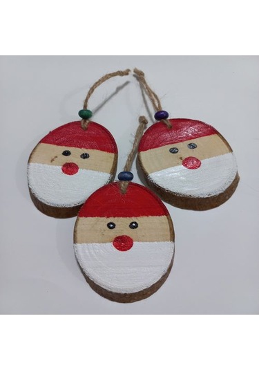 Noelbaba Figürlü Ahşap Yılbaşı Süsü 01