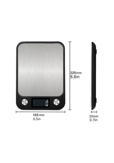 Ulzyvf Yiyecek Ve Terazisi Teraziler Tasarım Tartı Pişirme Paslanmaz Mutfak Kahve İçin Elektronik Dijital Dengesi Çelik Akıllı 10kg Lx Siyah Siyah