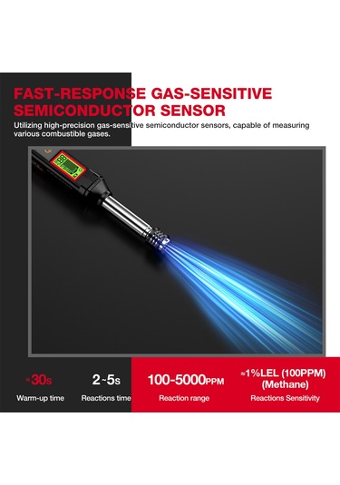 Springsun Habotest Ht56 Pro Kalem Tipi Esnek Gaz Kaçak Dedektörü Sesli Ve Görsel Alarmlar Son Derece Hassas Koklayıcı Doğal Gaz