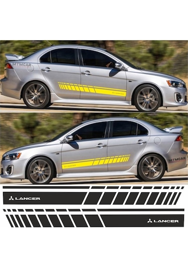 Mitsubishi Lancer Yan Şerit Oto Sticker (295979013)