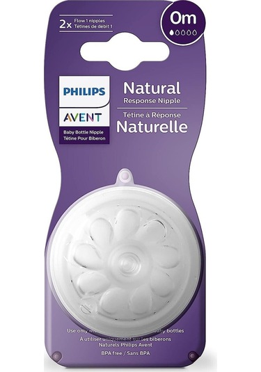 Philips Avent Natural Response 2'li Biberon Emziği, 1 Numara, 0 A