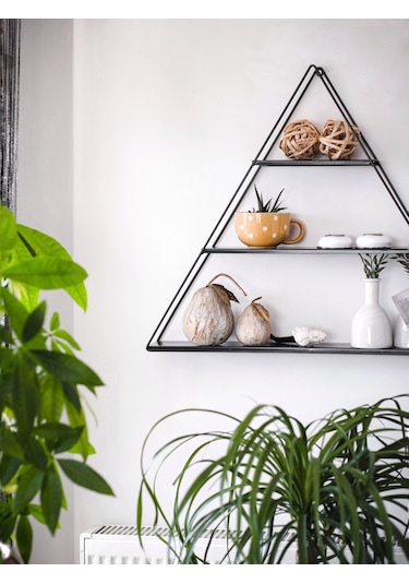 DEKORATİF METAL RAF ÜÇGEN DUVAR RAFI KURULUM GEREKTİRMEYEN TEK PA