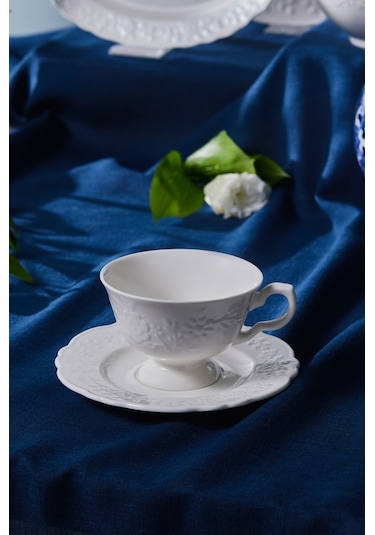 Karaca Beatrice Çay Fincanı Ve Tabağı 200 Ml Beyaz