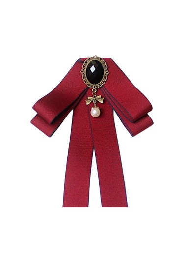 Homyl Şerit Papyon Broş Boyun Kravat Kokteyller Parti Mezuniyet Kırmızı