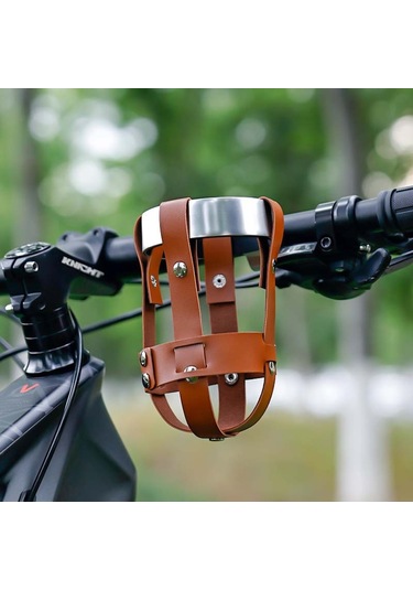 Sones Açık Hava Anti-sarsıntı Bisiklet Su Şişesi Tutucu Bisiklet Bardak Taşıyıcısı Kahverengi Ağ + Beyaz Tutucu