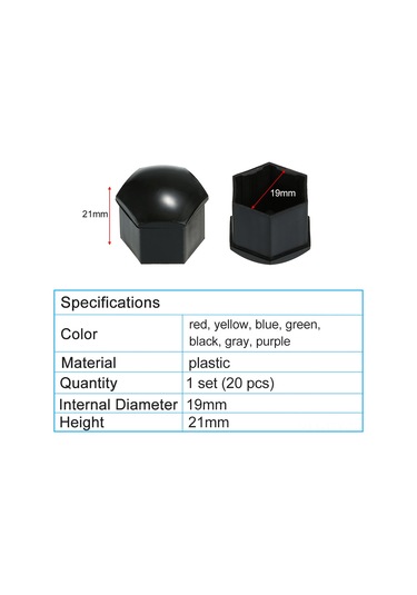Dianziye 19mm Universal Abs Lastik Somun Kapakları - Tüm 19mm Standart Somunlar İçin Uygulanır, Korozyondan Korur, Renk Seçenekleriyle Araç Görünümünü Güzelleştirir 20 Adet + Çıkarma Aracı