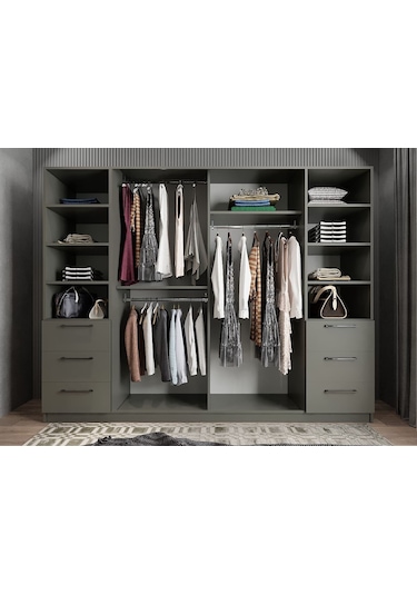 Zeren 6 Kapaklı Çekmeceli Gardırop Dolap F 208 Cm