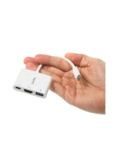 Dark Dk Ac U31X32 Type C HDMI Usb 3 0 Çevirici Adaptör Beyaz