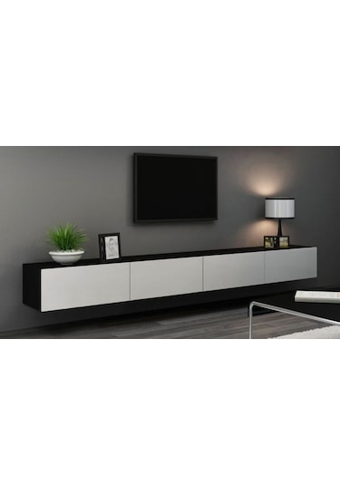 Joy Tv Ünitesi Alt Modülü Sehpası Siyah Beyaz