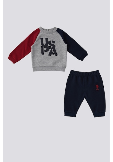 U.s. Polo Assn. Erkek Bebek Gri 2'li Takım Gri