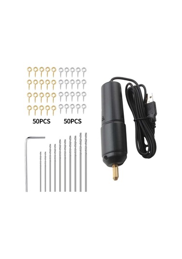 Sones Usb Arayüzü 360 Mini Elektrikli Matkap Manuel Tutkal Delme Elektrikli Matkap, Set: Matkap + 4 Adet Anahtar + 100 Adet Çivi