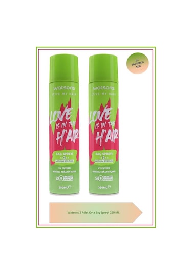 Watsons Saç Spreyi Orta Güçlü 250 Ml X2