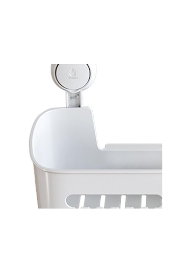 Homyl Depolama Sepeti Duş Rafı Drenaj Delikli Çok Fonksiyonlu Beyaz