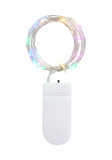 Geeksen 1 Metre Taşınabilir 10 Led'li Bakır Tel Işık Zinciri - Çok Renkli, Ip65 Su Geçirmez Pil Dahil Değil Çok Renkli