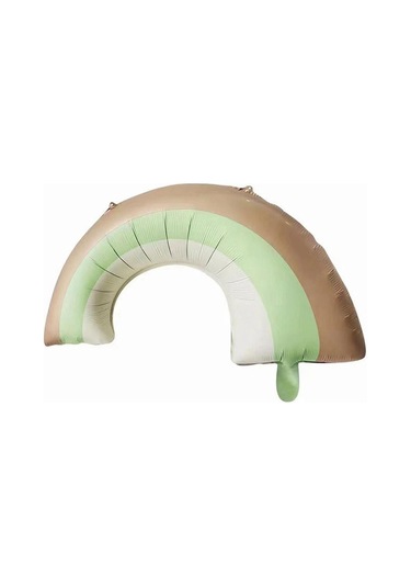 Retro Gökkuşağı Folyo Balon Büyük Boy Yeşil Yeşil