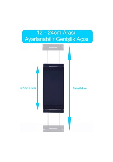 Ally Q010 Ayarlanabilir Masaüstü Tablet ve Telefon Tutucu Stand Siyah