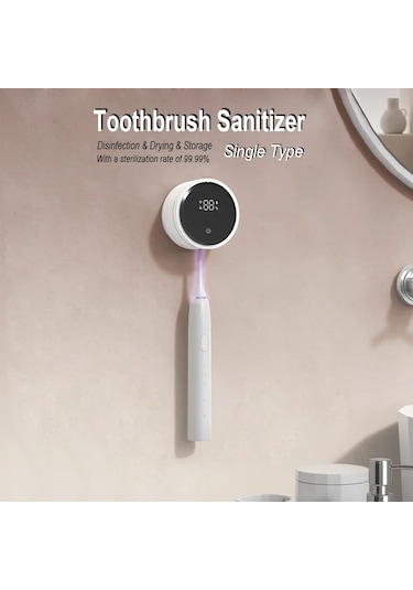 Akıllı Mini Diş Fırçası Sterilizatörü Uv Dezenfeksiyon Kurutma Beyaz - Siyah