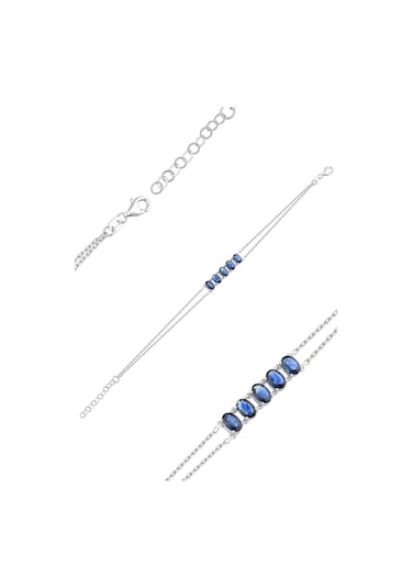 2.28ct Oval Safir Bileklik Beyaz