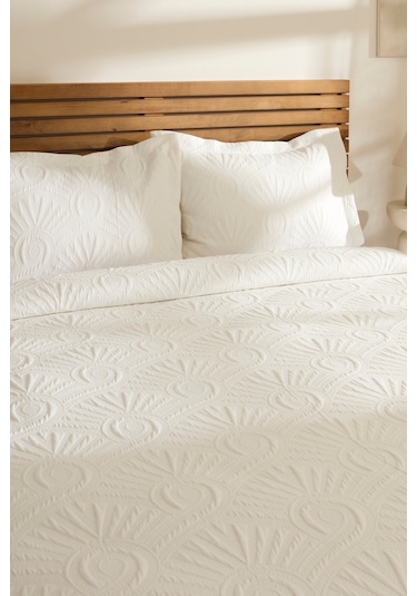 Kaşmir Home Balance Çift Kişilik Yatak Örtüsü Takımı Offwhite Beyaz