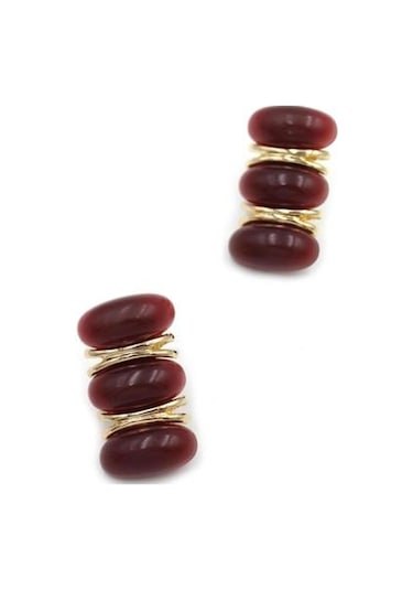 Boncuk Vintage Küpe - Kırmızı Çok renkli
