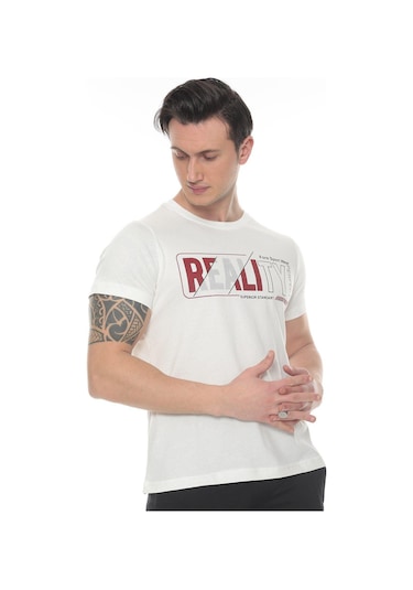 Fore Sport Erkek Realıty Baskılı T-shirt Ekru