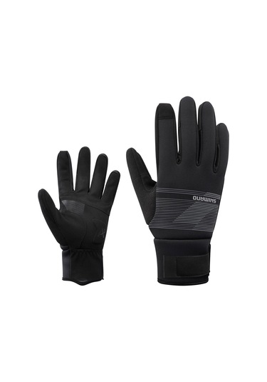 Shimano Windbreak Thermal Uzun Parmak Eldiven Metalik Gri M Siyah