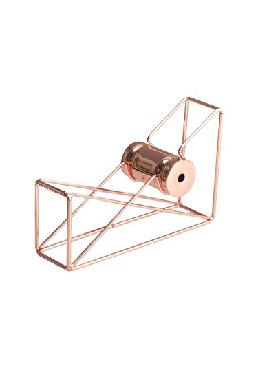 Yuntech01 Gümüşleme Metal Delikli Tasarımlı Bant Kesici, Yeni Nesil Paspaslı, Ofis Ve Okul Kullanıma Uygun, Gül Altın Rengi 1 Adet