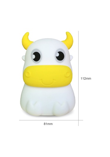 Vkemall Çocuklar İçin Renkli Led Silikon Akşam Lambası - Pil İle Çalışır Pil Dahil Değil Beyaz