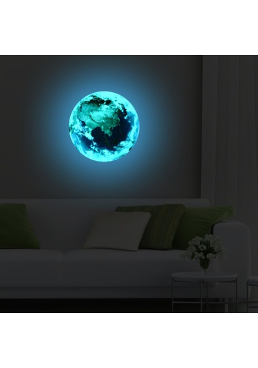 Dianziye 3d Aydınlatmalı Duvar Çıkartmaları - Kendinden Yapışkanlı Ay Küresi Dekoru, Çocuk Odası Ve Salon İçin Su Geçirmez Duvar Sticker Diğer