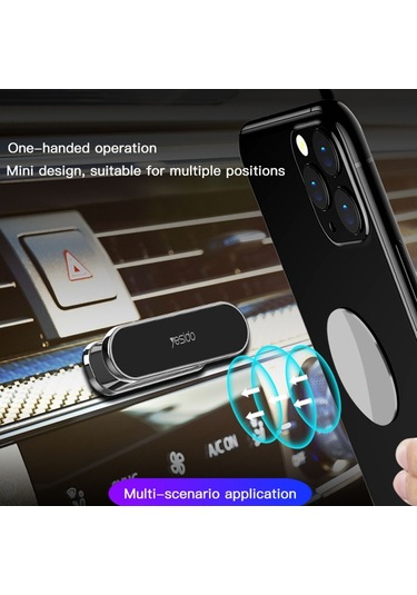 Yesido C82 Araba 360 Derece Döndürme Güçlü Manyetik Telefon Tutucu Siyah