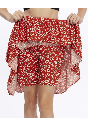 Vera Midi Boy Şort Etek-3232 Çok Renkli