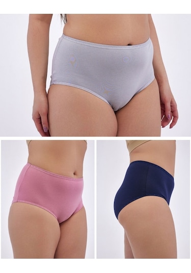 Kadın Büyük Beden Külot Battal Full Brief, Yüksek Bel 5xl, 6xl, 7xl 5 Farklı Renk 1 Pakette Çok Renkli