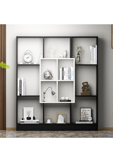 Mars Kitaplık - Siyah / Parlak Beyaz