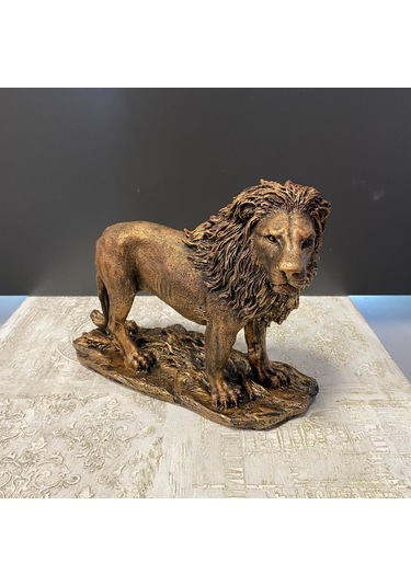 Dekoratif Bronz Büyük Aslan Biblo