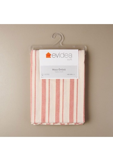 Evidea Soft Alno Masa Örtüsü - Ekru / Kiremit - 140x200 Cm Ekru / Kiremit
