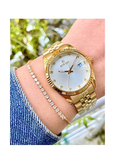 Reward Rw0793 Takvimli Taşlı Çelik Kordon Kadın Kol Saati+bilekli