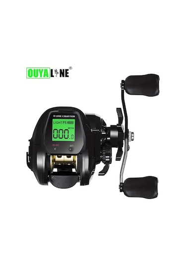 Motion003 Ouyalıne Siyah Tx800 Sağ El Alüminyum Baitcasting Olta Makarası Dijital Ekran Usb Şarj 7.2:1 Dişli 10kg Tuzlu Su