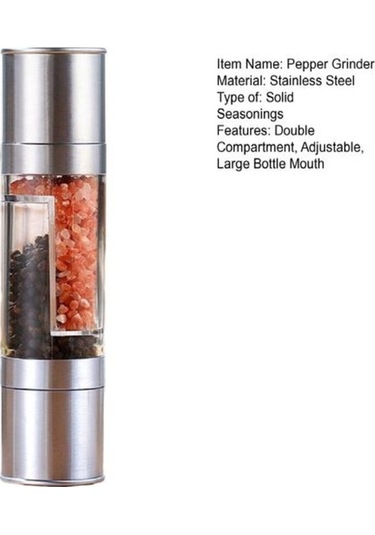 Besthome1 Çift Bölmeli Karabiber Öğütücü, Baharat Şişesi, Mutfak Keyfi Diğer