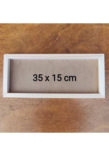 35x15cm Ham Ahşap Çerçeveli Pano Camsız - Arkalık Sabit