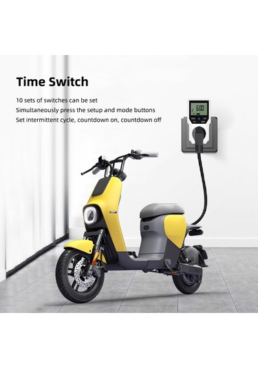 Yuntech01 Akıllı Zamanlayıcı Prizi 16a/3680w - 10 Grup Zaman Ayarı, Dijital Ekran, Enerji Tasarrufu, Avrupa Standartı, Dahili Li-pil