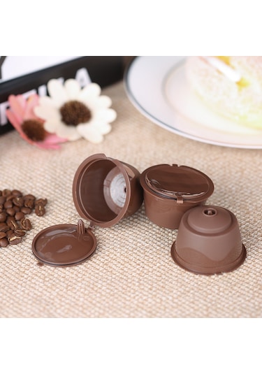 Youtek 3'lü Yeniden Kullanılabilir Kahve Kapsülü Seti Fork Ve Fırça İçerir - Dolce Gusto Uyumlu, Gıda Grubu Pp+304 Çelik, Kahve Rengi Diğer