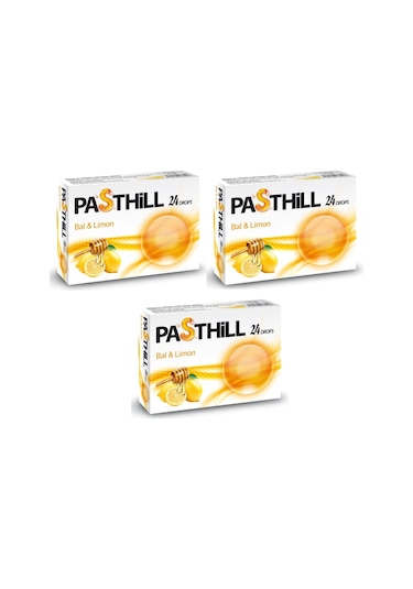 Pasthıll Bal ve Limon 24 Adet Boğaz Pastili 3'iü Paket