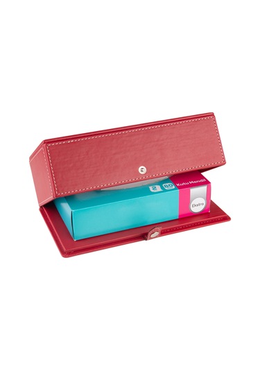 2k Suni Deri Peçetelik Mendil Kutusu 13 24 6 Cm. Kırmızı Kırmızı