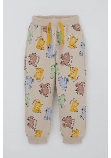 Breeze Erkek Çocuk Eşofman Takımı Motivasyon Temalı Sevimli Ayıcık Desenli 1.5-5 Yaş, Bej Bej