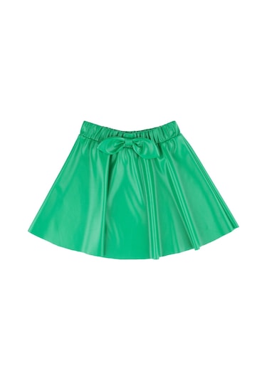 Suni Deri Kloş Etek Yeşil